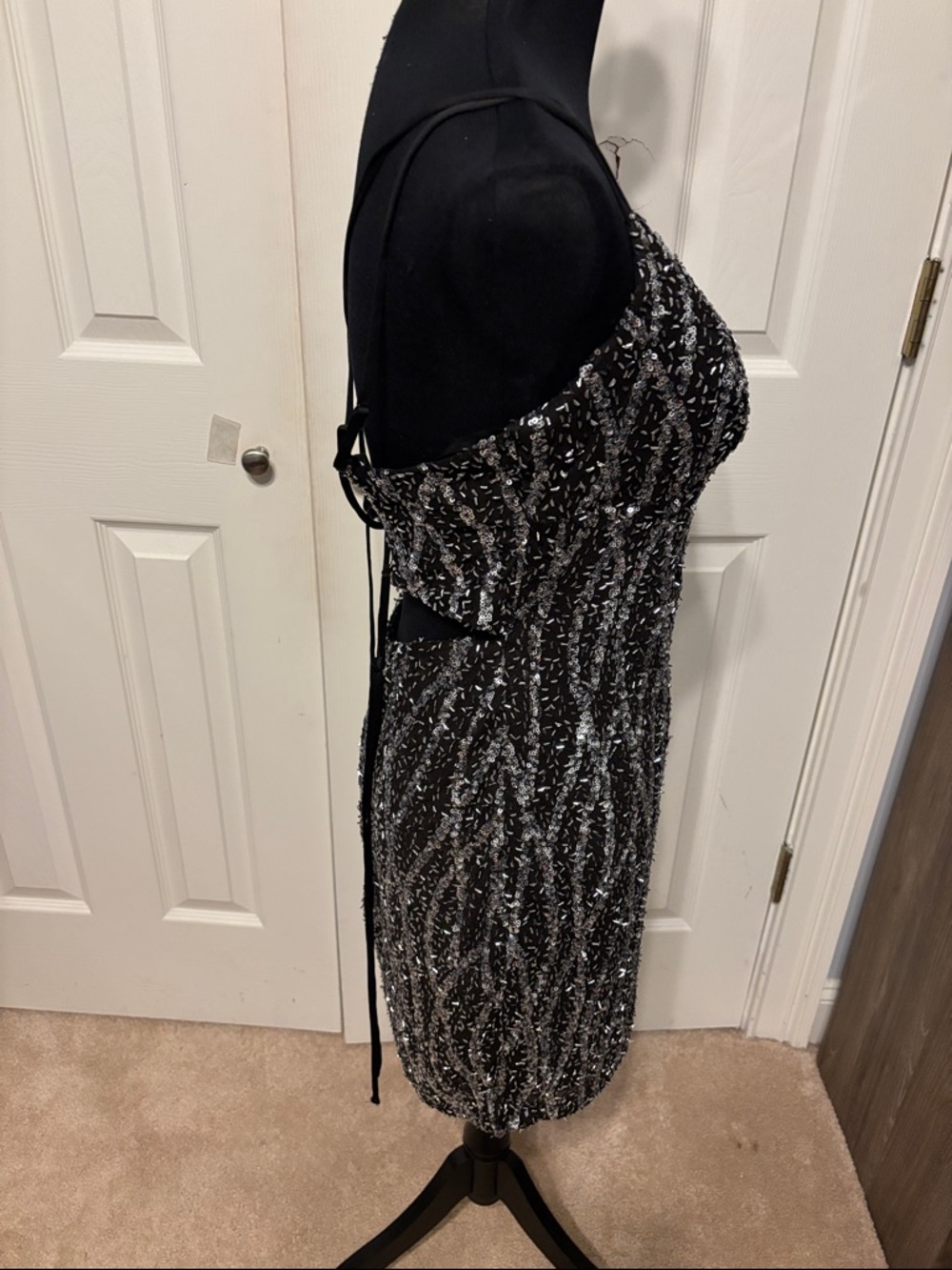 Windsor Hartley Lace-Up Sequin Mini Dress - Picture 5 of 13